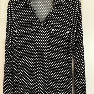 Jones of New York Polka Dot Long Sleeve Women's Top